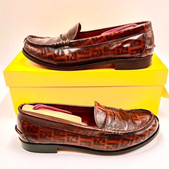Fendi Monogram Vintage Penny Loafer SZ 37.5 - Picture 1 of 16